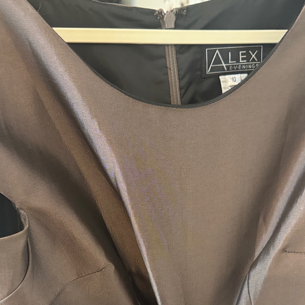 Alex Evenings Shimmering Taupe Dress